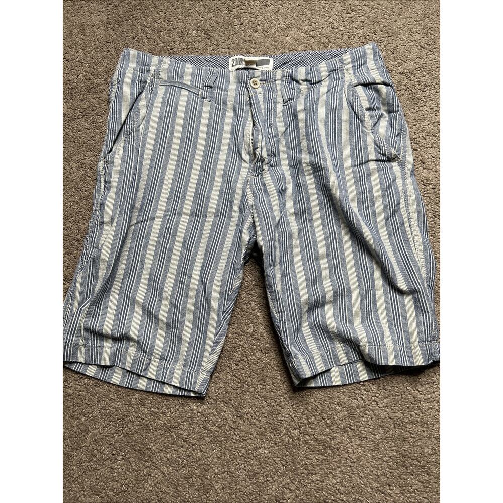 Men’s Size 32 - 21 Men Blue & Tan Striped Shorts